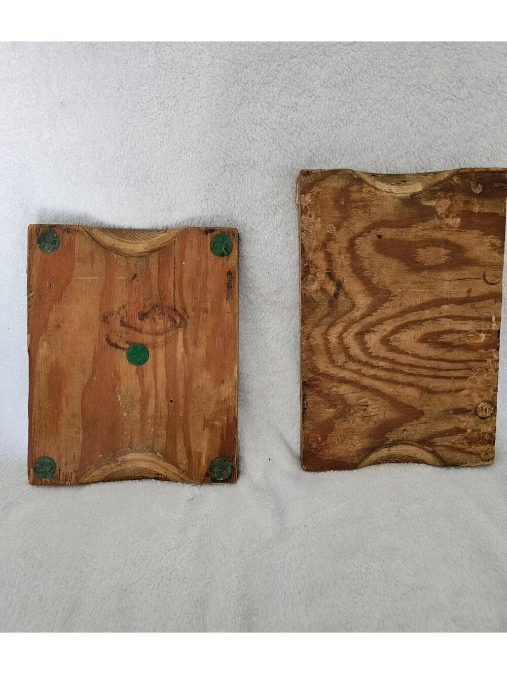 (2pc) Vintage Handmade Mosaic Art Pieces Decoration Multicolor Grout Base Wood